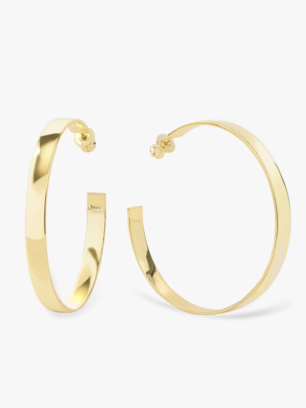 New Melinda Maria Polished Gold Open Hoop Earrings